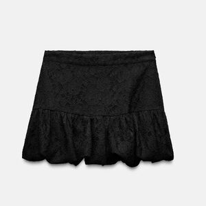 ZARA Lace Balloon Skort Black Size Medium New With Tags | 8310/922/800